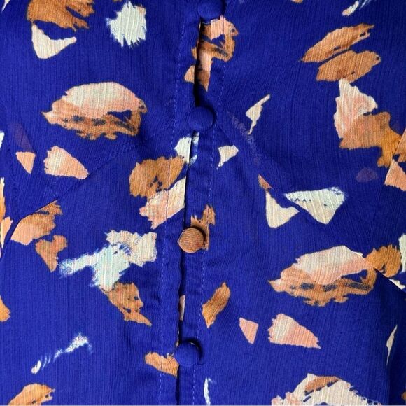 Nine West Long Sleeve V-Neck Button Front Blouse, Size Small - Picture 5 of 12